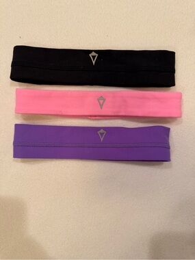 Ivivva Stretch Headband Trio — Black, Pink & Purple